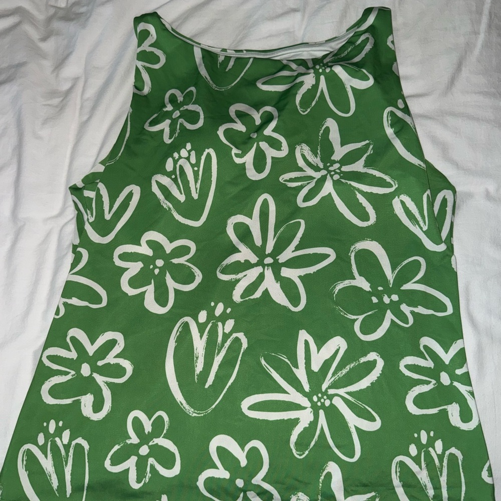 Lime Ricki Green and White Floral Tankini